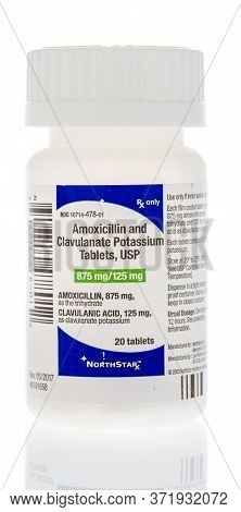 Winneconne,  Wi - 12 June 2020: A Package Northstarx Amoxicillin And Clavulante Potassium Tablets On