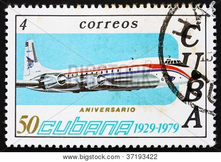 Postage stamp Cuba 1979 Brittania, vliegtuig