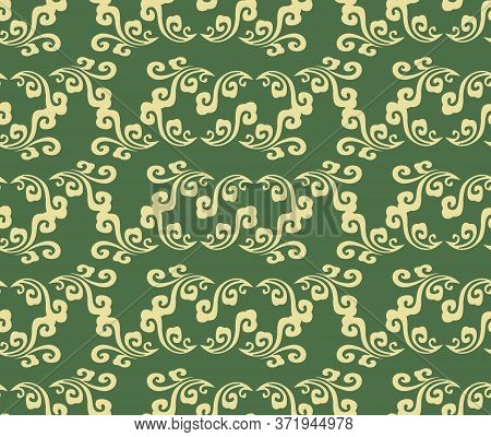 Retro Vintage Chinese Traditional Pattern Seamless Background Spiral Curve Cross Cloud