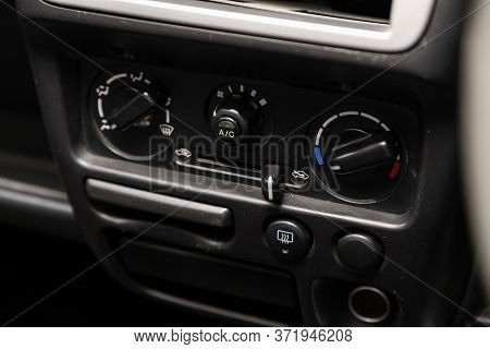 Novosibirsk/ Russia - June 10 2020: Suzuki Wagon R Solio,  Close Up Instrument Automobile Panel With