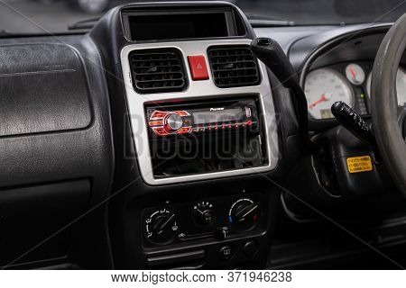Novosibirsk/ Russia - June 10 2020: Suzuki Wagon R Solio, Close-up Of The Central Dashboard, Monitor