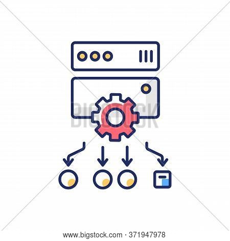 Load Balancing Rgb Color Icon. Internet Resource Efficiency Optimization, User Request Management. R