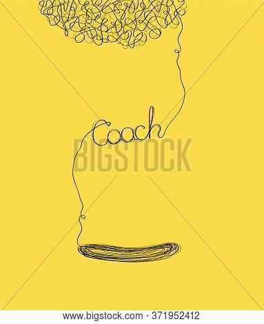 Personal Growth, Development, Evolution Icon. Tangled And Unraveled Tangle, Insight, Mentor. Coachin
