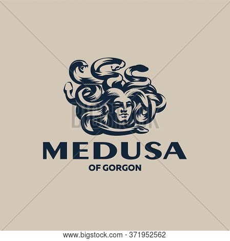 The Head Of A Ram Or Aries. Swirling Horns, Looking Gloomy. Back Triangle With Stars. Zodiac Sign.