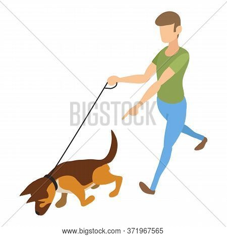 Cynologist Dog Icon. Isometric Of Cynologist Dog Vector Icon For Web Design Isolated On White Backgr