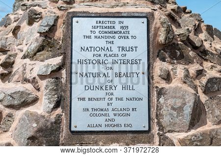 Dunkery.somerset.united Kingdom.may 14th 2020.view Of The Plaque At The Summit Of Dunkery Hill In So