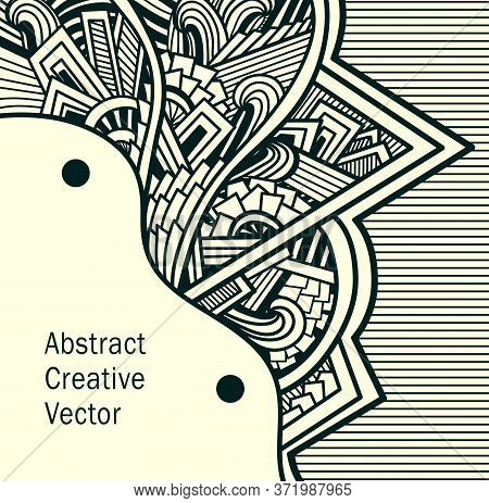 Template Abstract Background  In Zen Tangle Zen Doodle Style White And Black Colors For Demonstratio