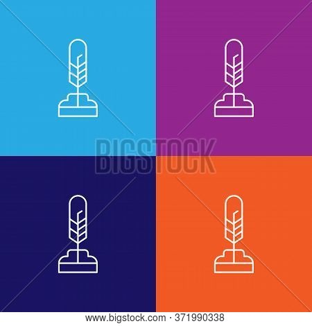 Feather Pen Quill Outline Icon. Elements Of Independence Day Illustration Icon