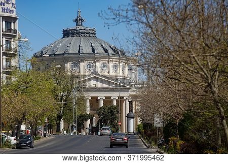 Bucharest, Romania - April 07, 2020: The Romanian Athenaeum (ateneul Roman) Is A Concert Hall Inaugu