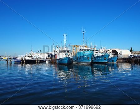 Fishing Boats In Harbour, Fremantle, Australia  Sep 2015