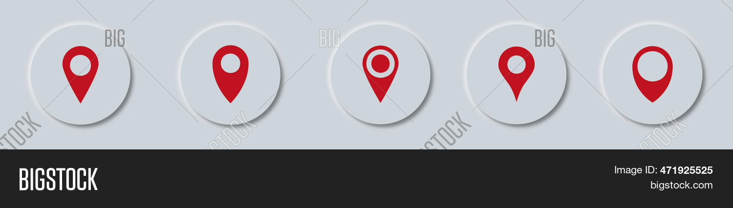 Set Map Pin Location Image & Photo (Free Trial) | Bigstock