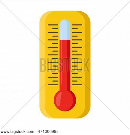 School Thermometer For Measuring Air Temperature Vector Illustration Isolated On White Background. P