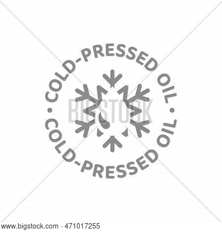 Cold-pressed Oil Vector Label. Cold Pressed Tag Badge.