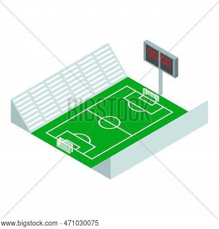Soccer Stadium Icon. Isometric Of Soccer Stadium Icon For Web Design Isolated On White Background