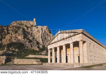 View Of Old Venetian Fortress Of Corfu, Palaio Frourio, Kerkyra Old Town, Greece, Ionian Sea Islands