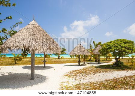 Parasoller på stranden