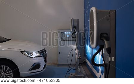 Ev Charger Car Station Charging Use Ac Socket Plug For Electric Engine Vehicle.