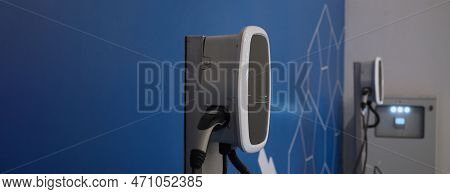 Ev Charger Car Station Charging Use Ac Socket Plug For Electric Engine Vehicle.