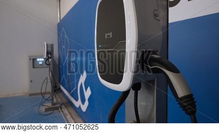 Ev Charger Car Station Charging Use Ac Socket Plug For Electric Engine Vehicle.