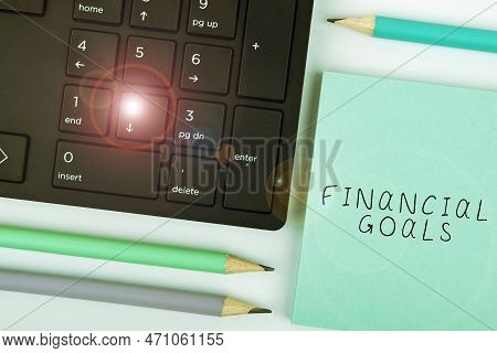 Text Caption Presenting Financial Goals. Business Overview Targets Usually Driven By Specific Future