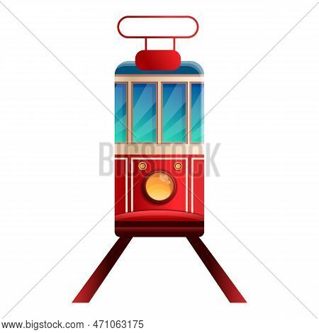 Tramcar Icon. Cartoon Of Tramcar Icon For Web Design Isolated On White Background