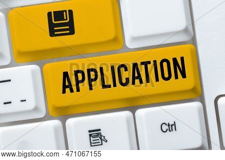 Inspiration Showing Sign Application. Concept Meaning An Order For Something Formal And Usually Writ