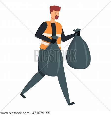 Garbage Bag Icon Cartoon Vector. Street Cleaner. Paper Design