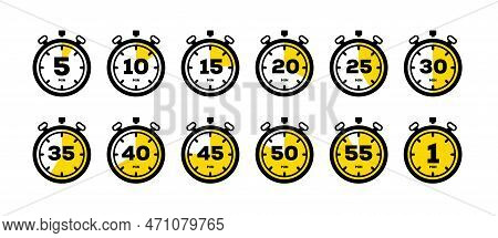 Timer Icon Collection. Symbol Timer On A White Background. Set Of Timer Vector Icons.set Of Timer An