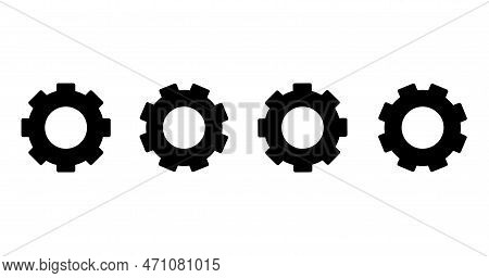 Settings Icon In Different Style Vector Illustration. Two Colored And Black Settings Vector Icons De