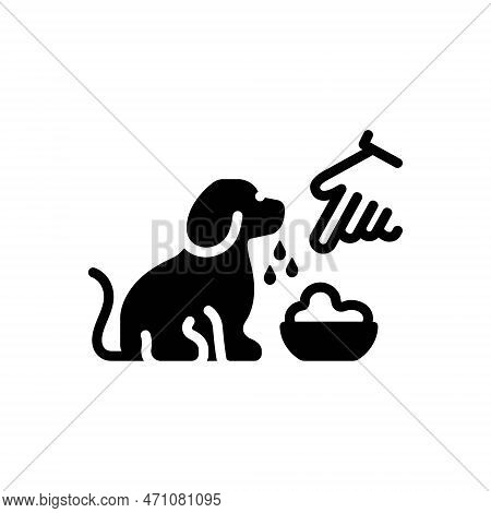 Black Solid Icon For Conditioning Dog Mongrel Fead Dog-feed Puppy Veterinarian Pedigree Domestic Ani