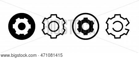Settings Icon In Different Style Vector Illustration. Two Colored And Black Settings Vector Icons De