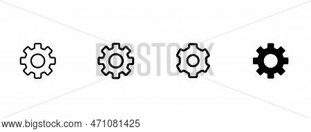 Settings Icon In Different Style Vector Illustration. Two Colored And Black Settings Vector Icons De