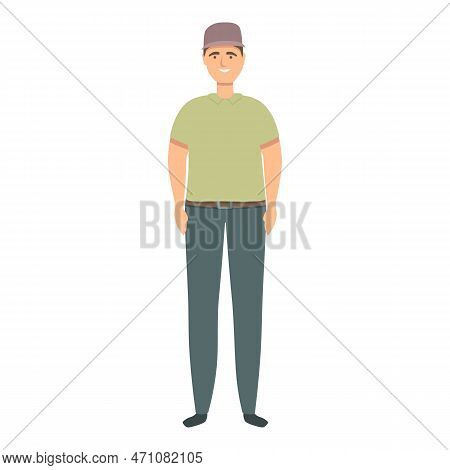 Adult Trucker Icon Cartoon Vector. Driver Man. Car Work