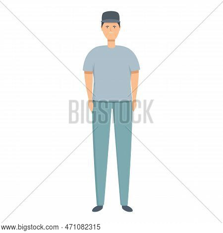 Smiling Trucker Icon Cartoon Vector. Driver Cap. Truck Man