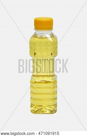Palm Cooking Oil In A Plastic Bottle White Background