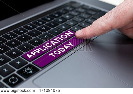 Hand Writing Sign Application. Business Overview An Order For Something Formal And Usually Written F