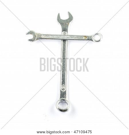 Wrench Cross Isolated On White Background