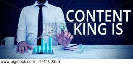 Conceptual Display Content Is King. Internet Concept Content Is The Heart Of Todays Marketing Strate
