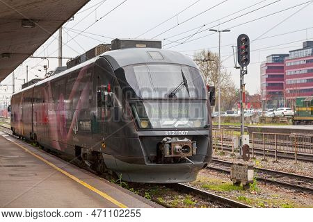 Ljubljana, Slovenia - April 09 2019: SŽ Series 312 (siemens Desiro) Operated By The Slovenian Railwa