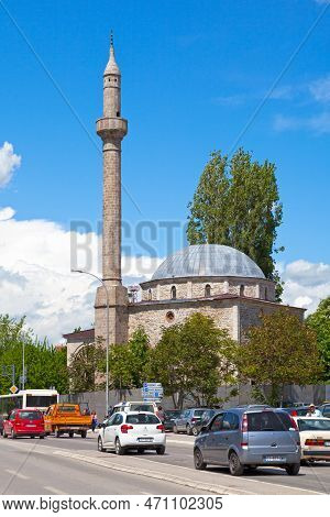 Pristina, Kosovo - May 22 2019: The Xhamia E Çarshisë (Çarshia Or Market Mosque), Is The First Const