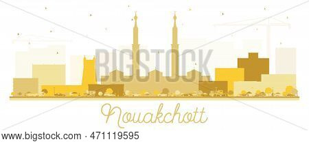 Nouakchott Mauritania Skyline Golden Silhouette. Vector Illustration. Simple Flat Concept For Touris