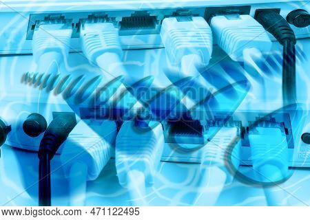 The Blur Blue Futiristic Network Technology Background