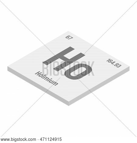 Hassium, Hs, Gray 3d Isometric Illustration Of Periodic Table Element With Name, Symbol, Atomic Numb