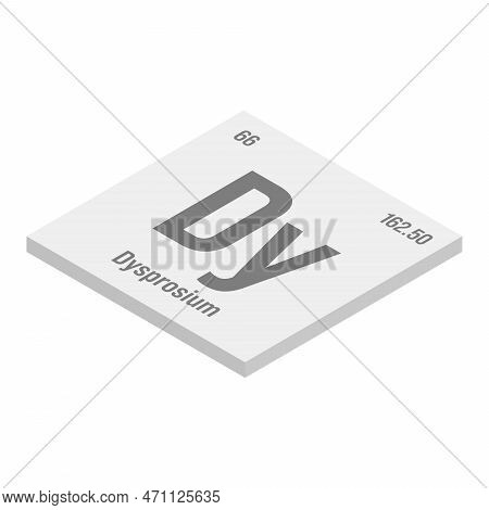Darmstadtium, Ds, Gray 3d Isometric Illustration Of Periodic Table Element With Name, Symbol, Atomic