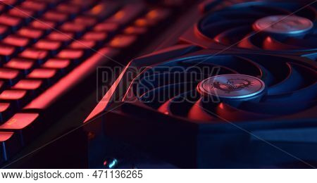 Msi Geforce Rtx 3090 Ti Gaming X Trio Graphics Card, Dark Background.