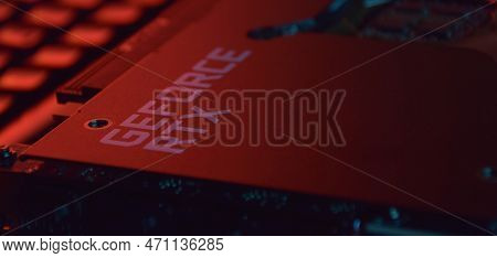 Msi Geforce Rtx 3090 Ti Gaming X Trio Graphics Card, Dark Background.