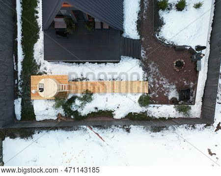 A Frame House From A Quadrocopter In Winter