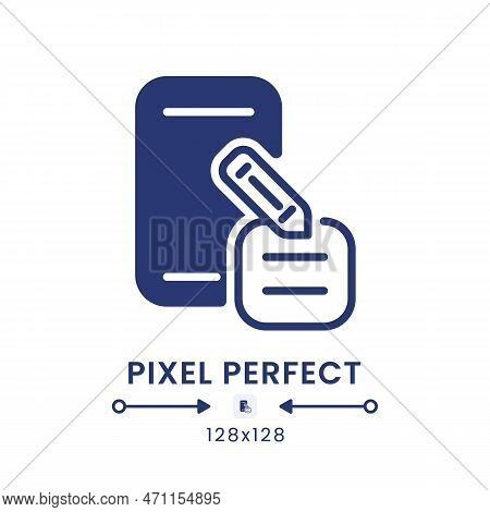 Note Taking Apps Black Solid Desktop Icon. Digital Tool. Business Productivity. Pixel Perfect 128x12