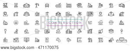 Construction Line Icons Set. Home Repair Tools Outline Icons Collection. Construction Tools, Builder