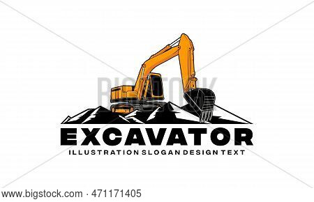 Excavator Logo Designs. Heavy Equipment Excavator Icon For Housing Development, Building Repair, Con